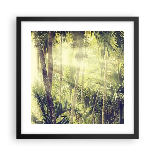 Plakat i sort ramme - I grønne gløder - 40x40 cm
