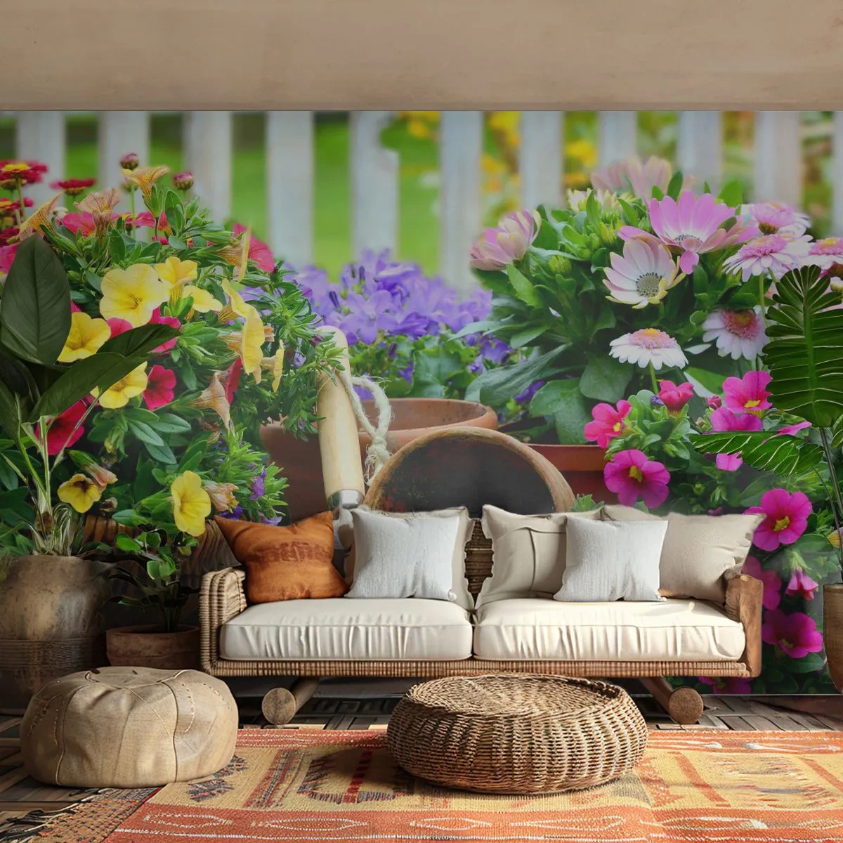 Fototapet Premium Sand - Zosias have - Blomster, Have, Buket blomster - 150x105 cm