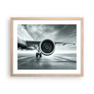 Plakat i ramme af lyst egetræ - Der er kraft! - 50x40 cm