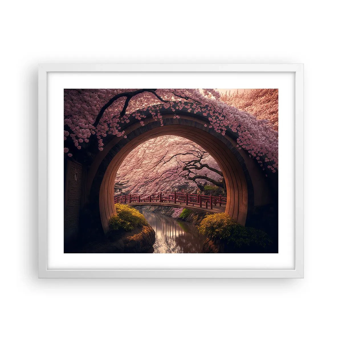 Plakat i hvid ramme - Japansk forår - 50x40 cm