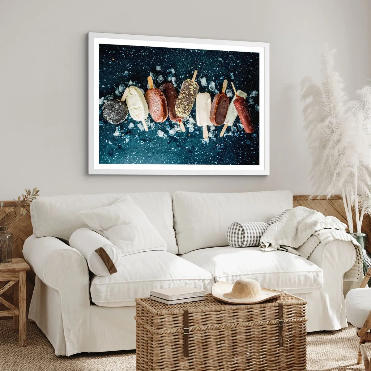 Plakat i hvid ramme - En smag af varm sommer - 100x70 cm