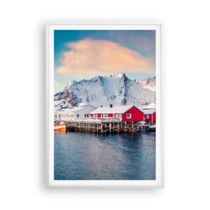 Plakat i hvid ramme - Nordlig tilbagetrækning - 70x100 cm