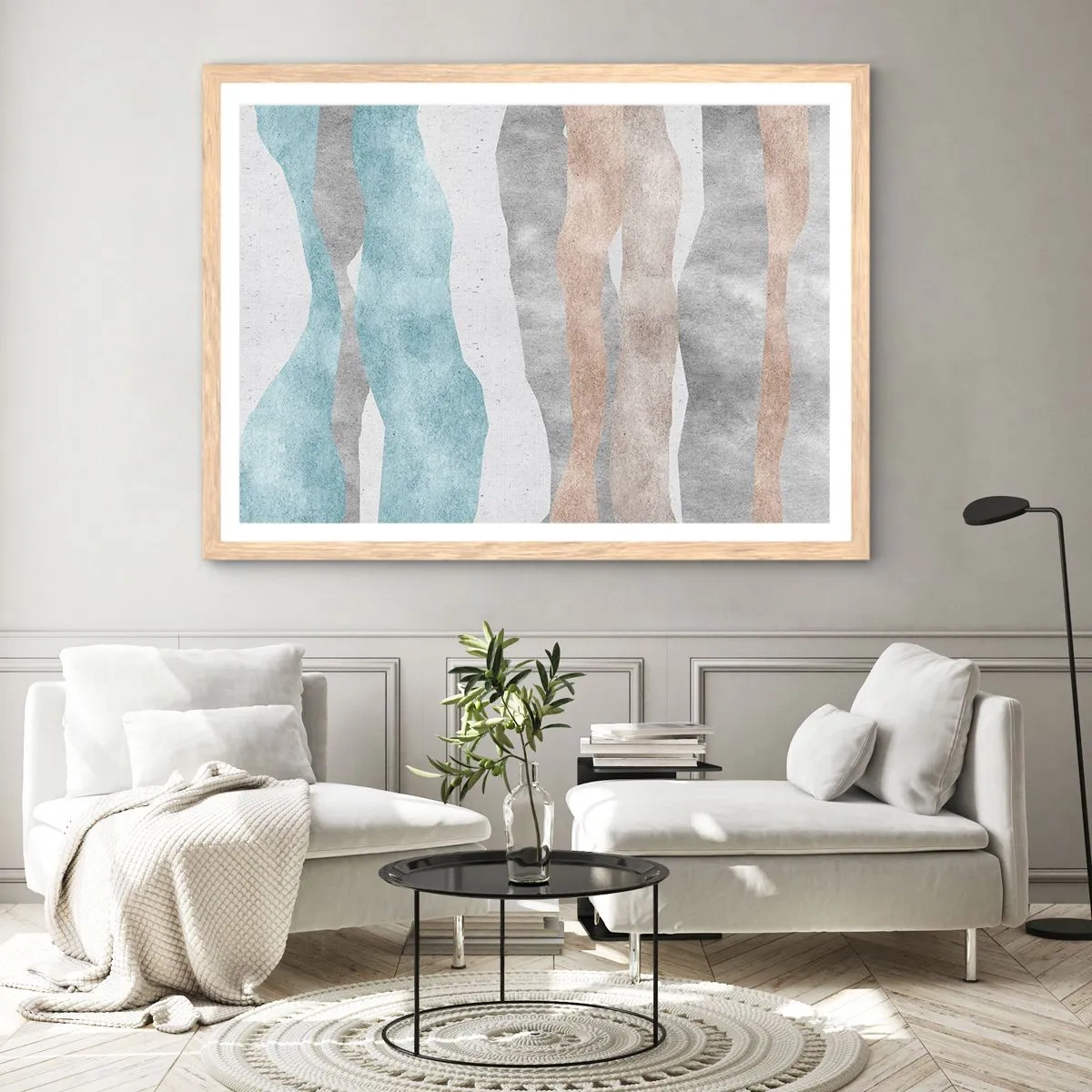 Plakat i ramme af lyst egetræ - En undersøgelse af intimitet - 100x70 cm