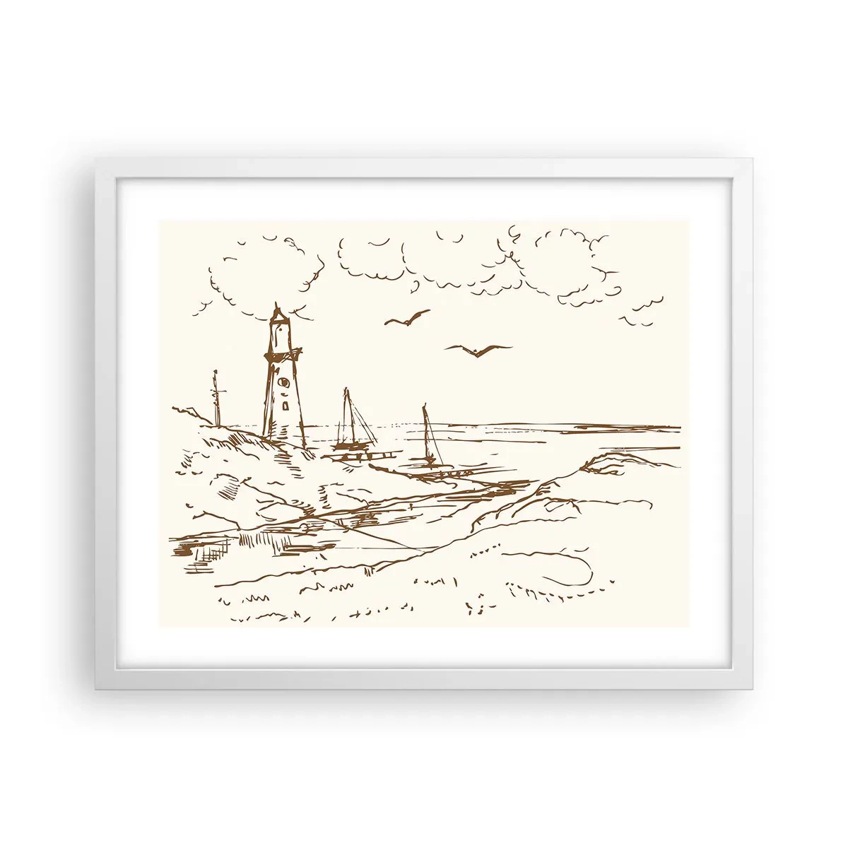 Plakat i hvid ramme - Oversigt over sommerminder - 50x40 cm