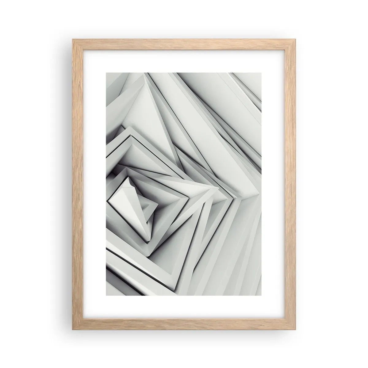 Plakat i ramme af lyst egetræ - Skarpe vinkler knopper - 30x40 cm