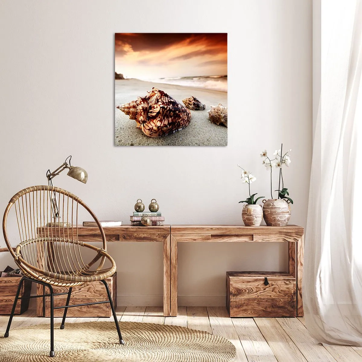Lærredstryk - Billede på lærred - Bølgebevægelser - 30x30 cm