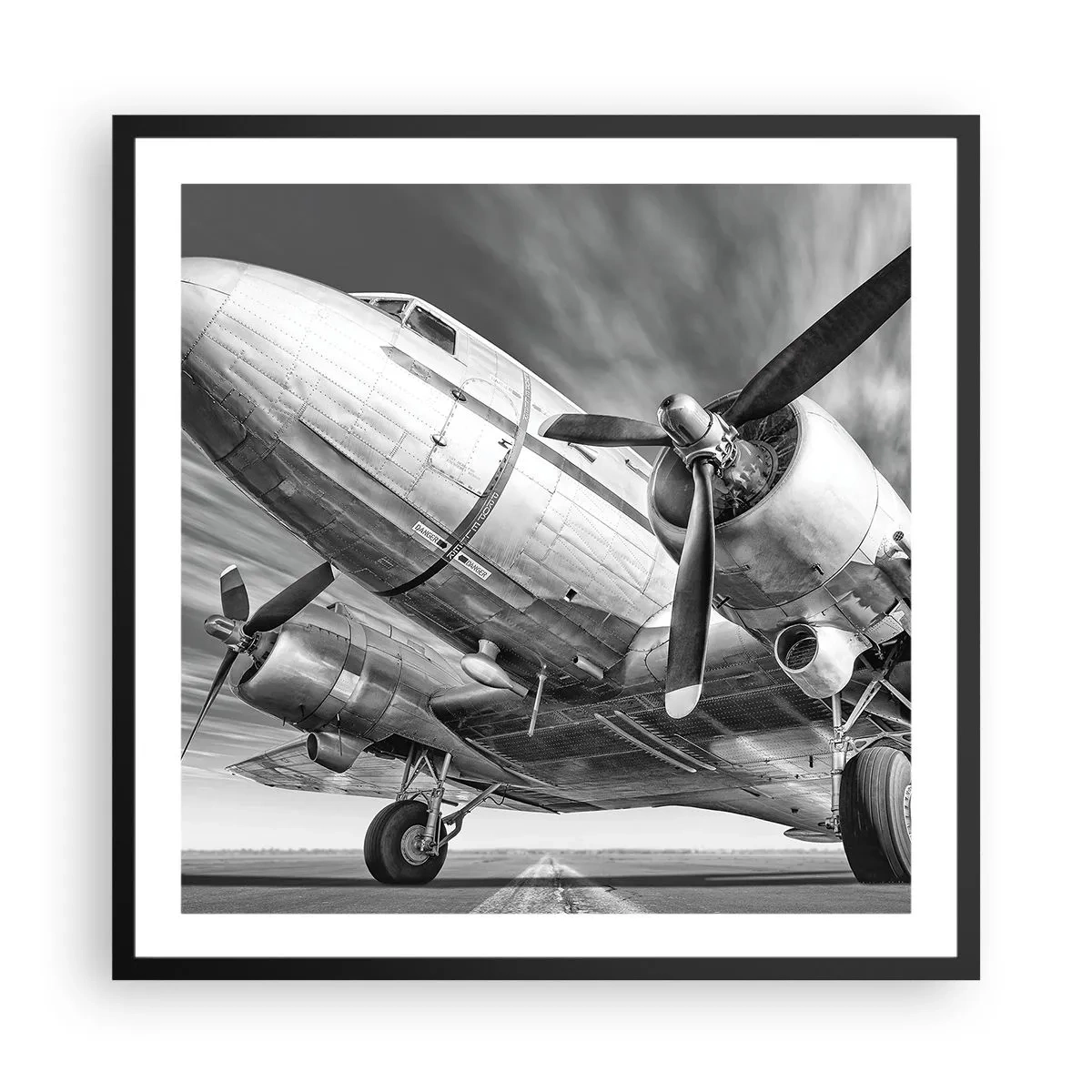 Plakat i sort ramme - Altid klar til at flyve - 60x60 cm