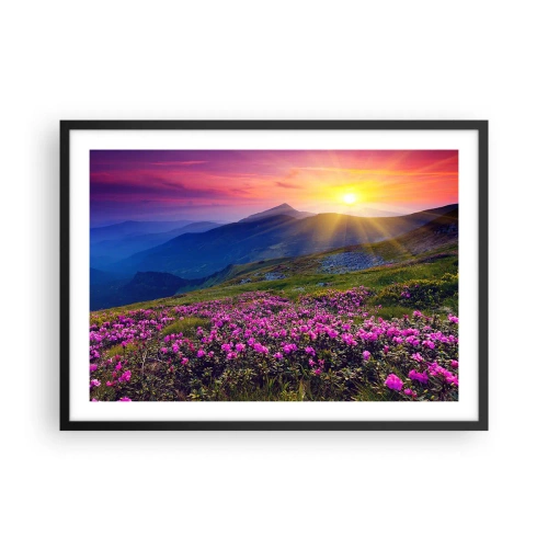 Plakat i sort ramme - ... Og rundt omkring dufter det af fyrretræer og krydderurter - 70x50 cm