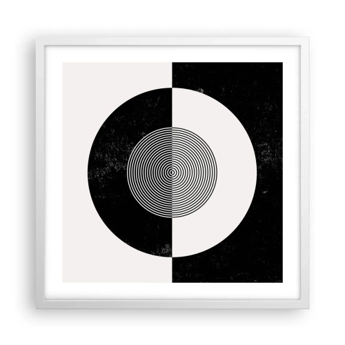 Plakat i hvid ramme - Harmoni i sort og hvidt - 50x50 cm