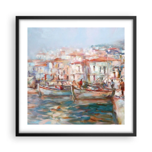 Plakat i sort ramme - Pastelfarvede helligdage - 50x50 cm