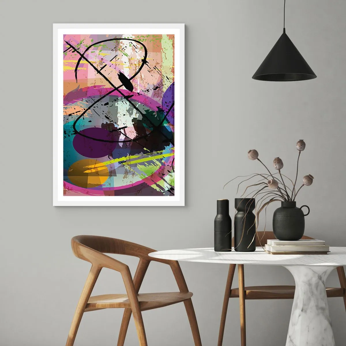 Plakat i hvid ramme - Kan være lige eller rundt - 30x40 cm