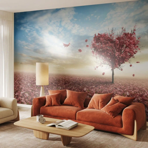 Fototapet Selvklæbende Deluxe Sticker - Jeg elsker også efteråret - Landskab, Grafik, Træ - 450x315 cm