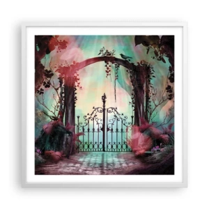 Plakat i hvid ramme - Hemmelig have - 60x60 cm