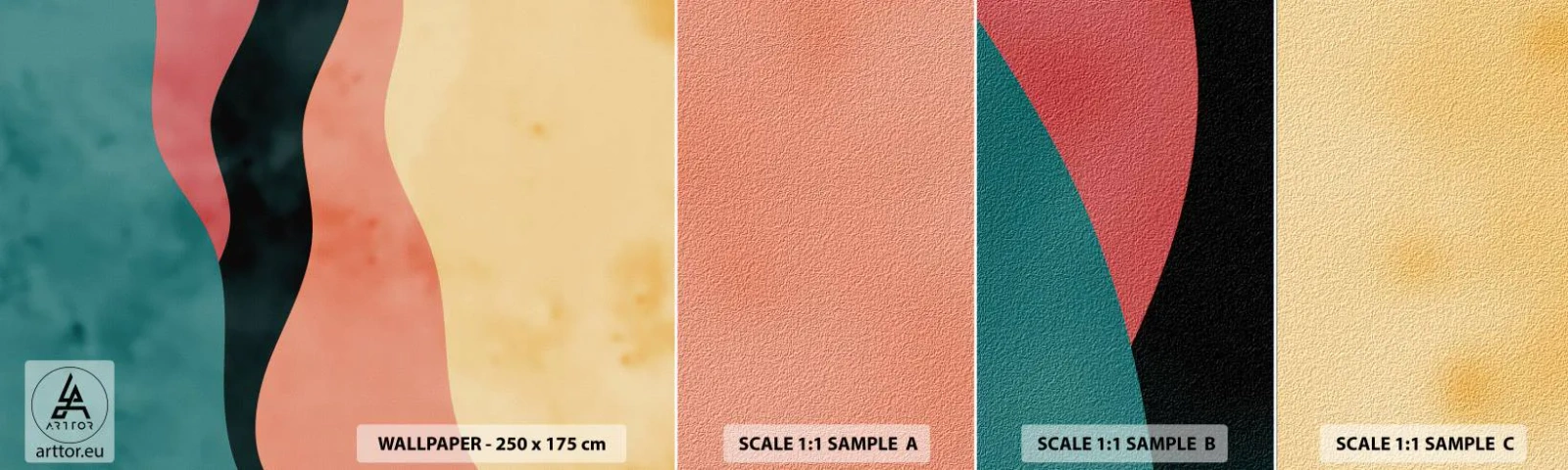 Prøve Fototapet Selvklæbende Deluxe Sticker - Kompatibel manglende overholdelse - Abstraktion, Stykke, Moderne kunst. - 100x30 cm