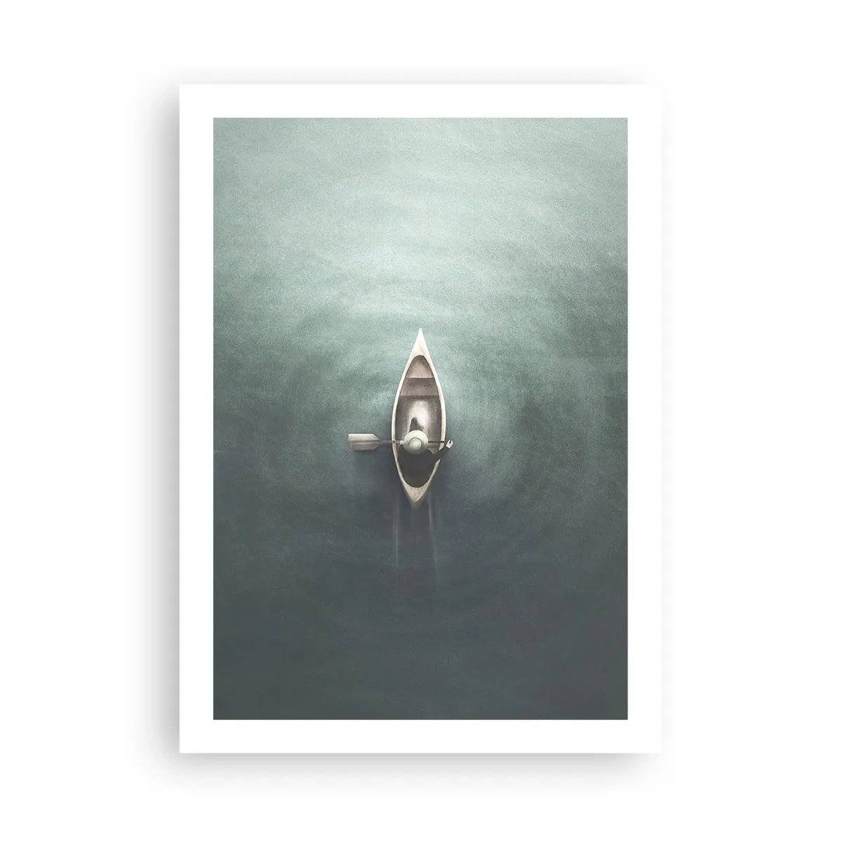 Plakat - På tværs af en månelyst sø - 50x70 cm