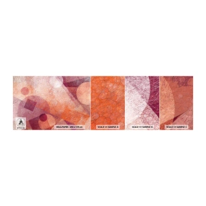 Fototapet Prøve Standard Eco - Geometriske transformationer i pink - Abstraktion, Stykke, Moderne mønster - 100x30 cm
