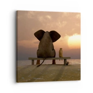 Lærredstryk - Billede på lærred - Det er godt at være stille sammen - 30x30 cm