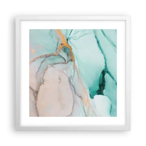 Plakat i hvid ramme - Dans af former og farver - 40x40 cm