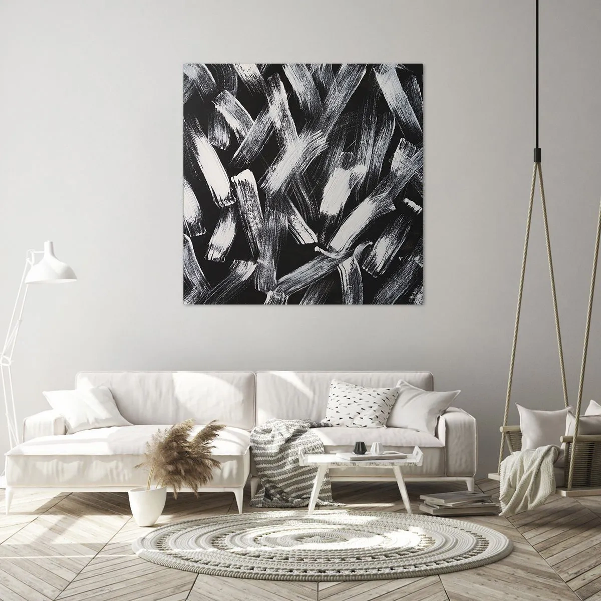 Lærredstryk - Billede på lærred - Abstraktion i den industrielle ånd - 50x50 cm