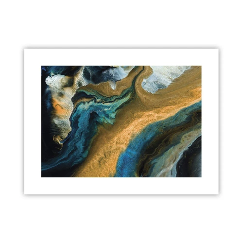 Plakat - Blå - gul - gensidig indflydelse - 40x30 cm
