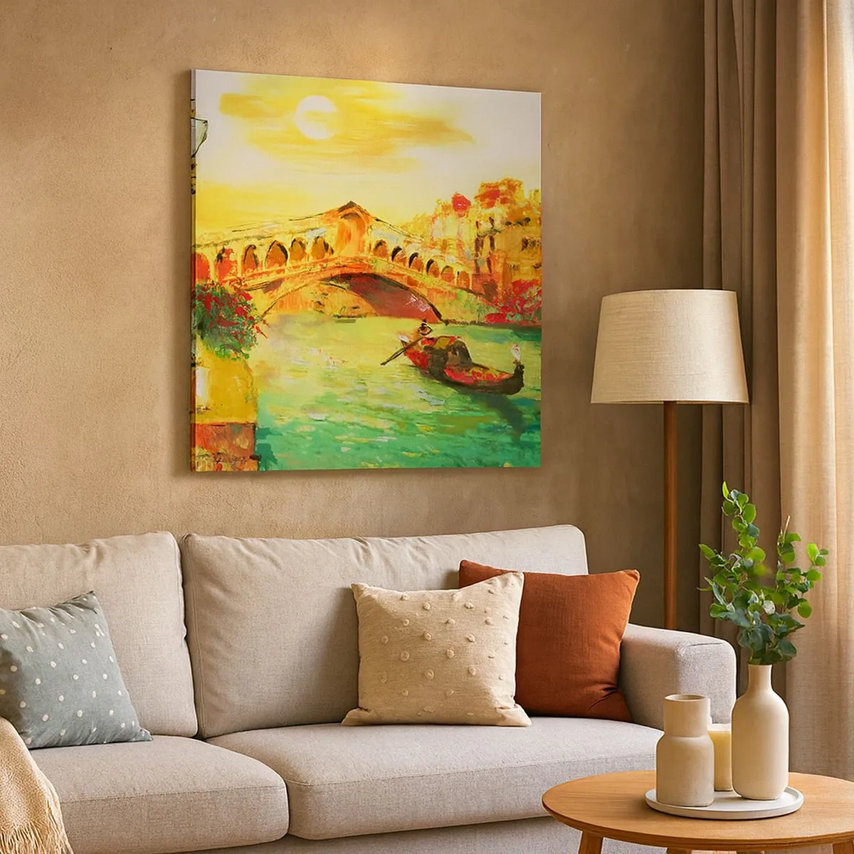 Lærredstryk - Billede på lærred - De elskendes pilgrimsrejse - 30x30 cm