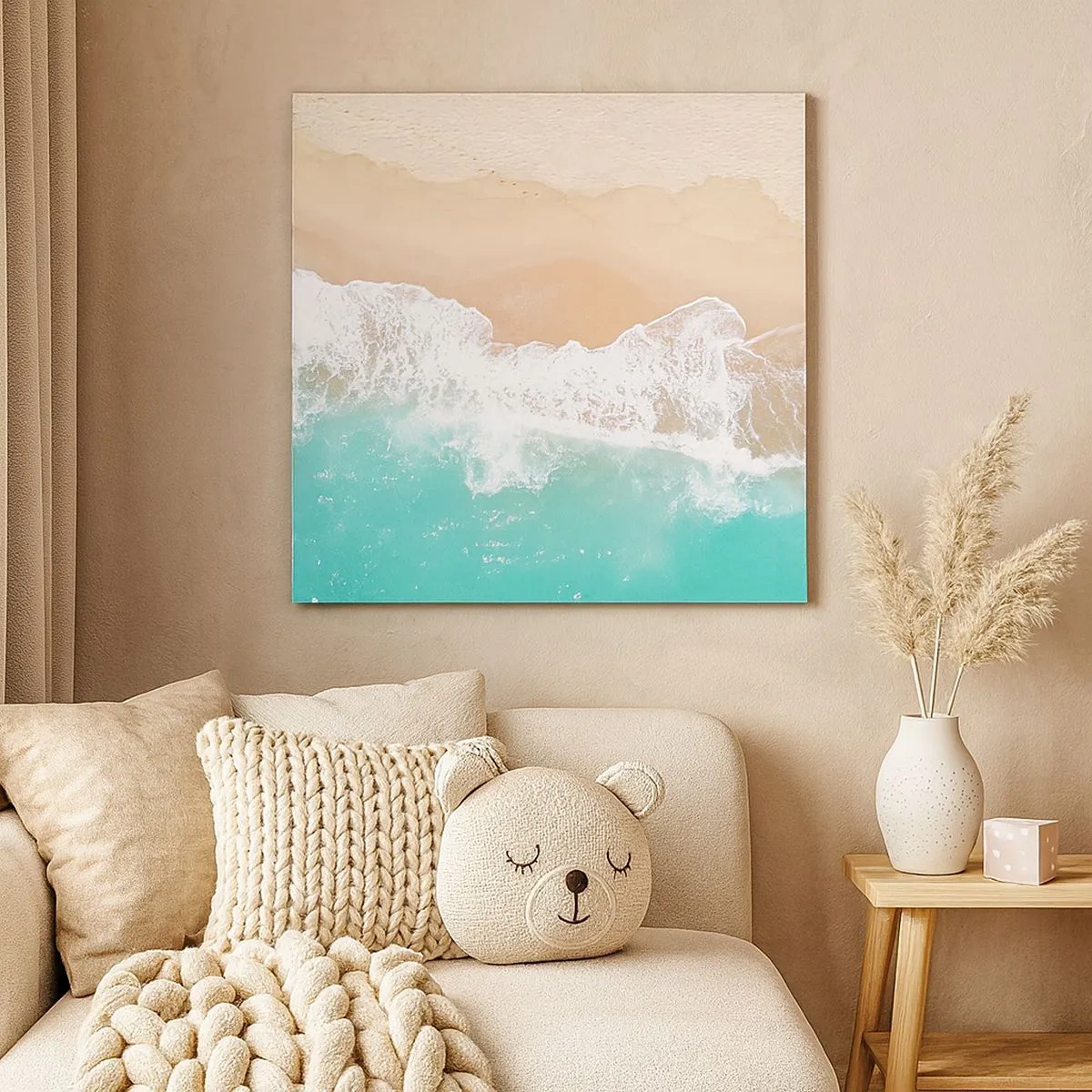 Lærredstryk - Billede på lærred - Kærlig berøring - 30x30 cm