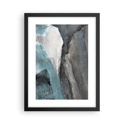 Plakat i sort ramme - Abstraktion: klipper og is - 30x40 cm