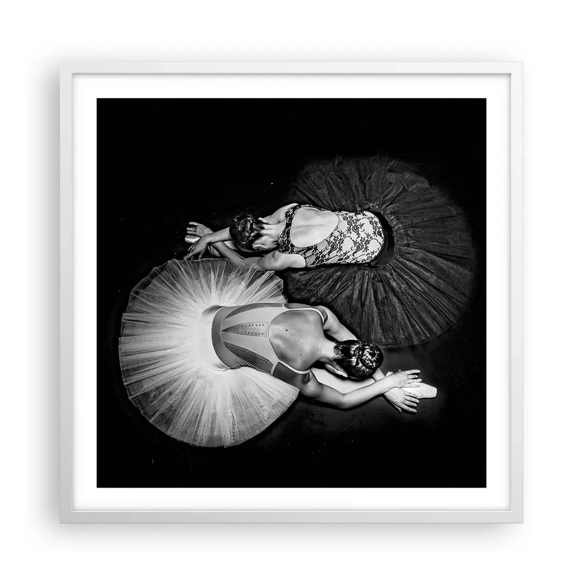 Plakat i hvid ramme - Yin og yang - den perfekte balance - 60x60 cm