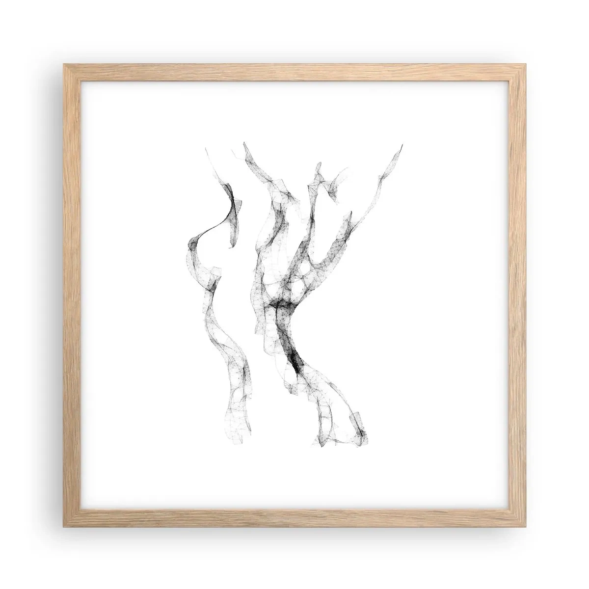 Plakat i ramme af lyst egetræ - Smuk og stærk - 40x40 cm