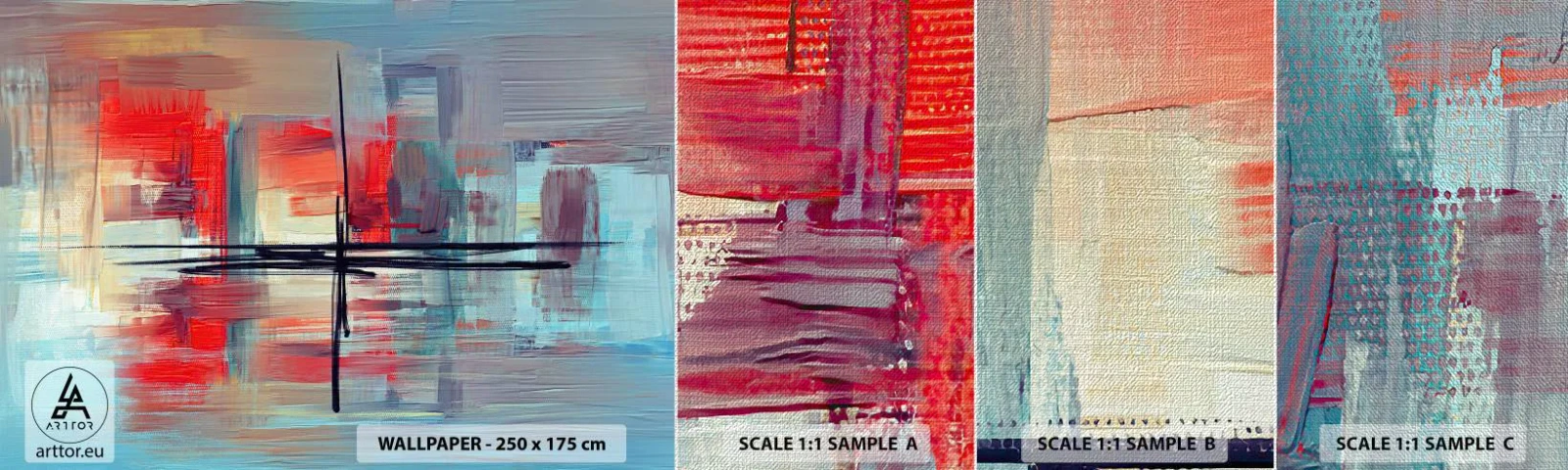 Prøve Fototapet Premium Canvas - Landskab i en ukendt dimension - Abstraktion, Stykke, Moderne - 100x30 cm