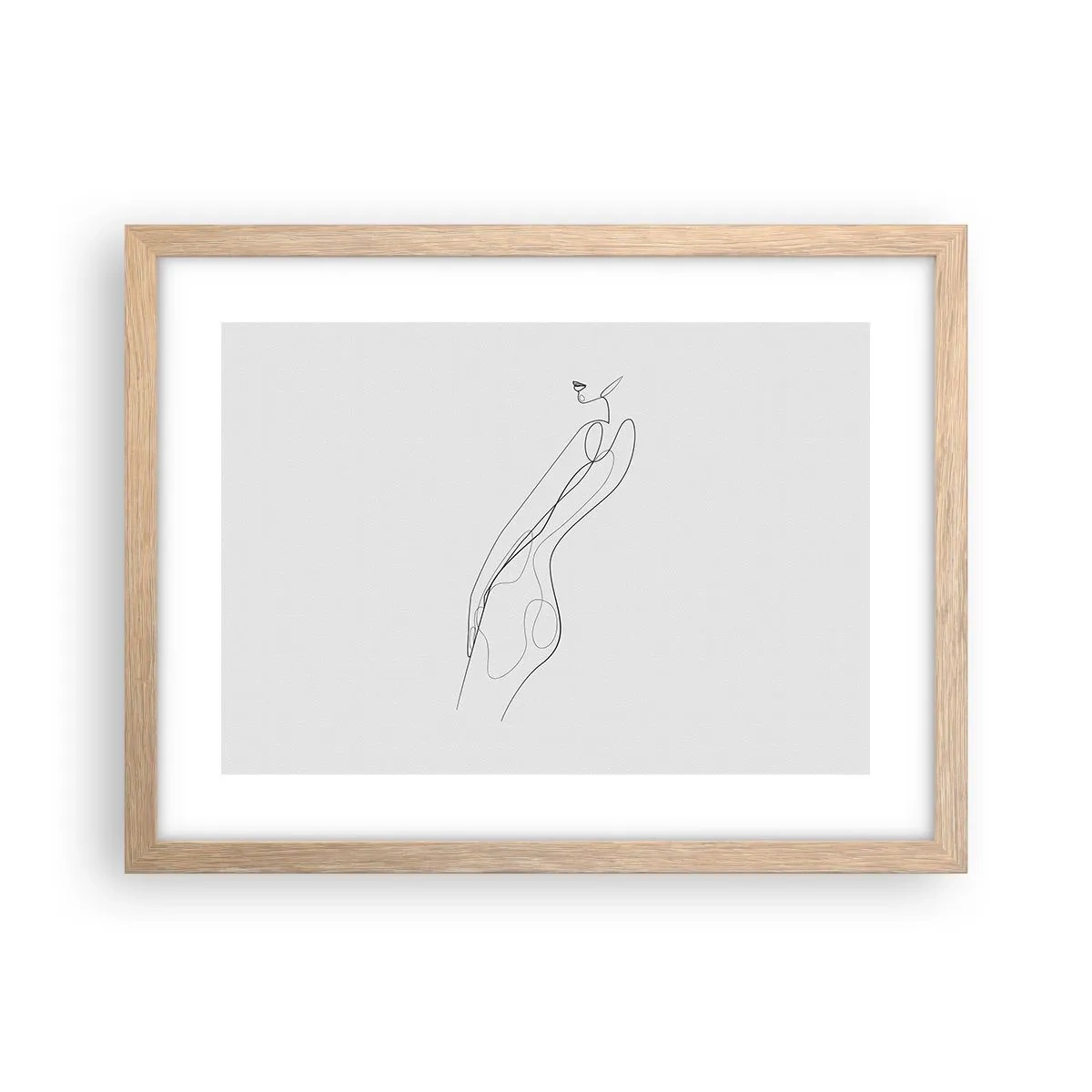 Plakat i ramme af lyst egetræ - Næppe et løfte - 40x30 cm