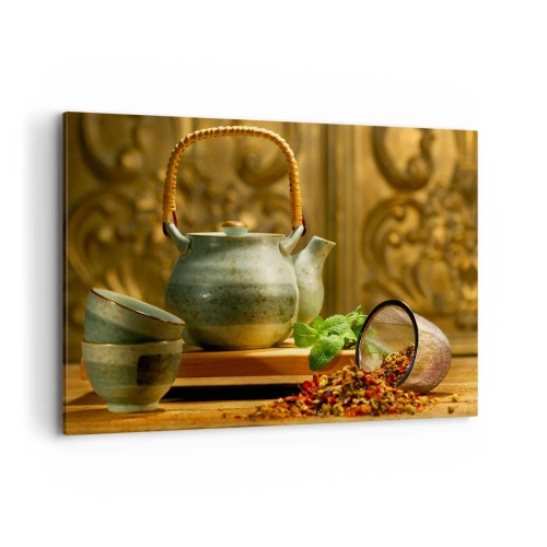 Lærredstryk - Billede på lærred - En afhandling om at drikke te - 120x80 cm