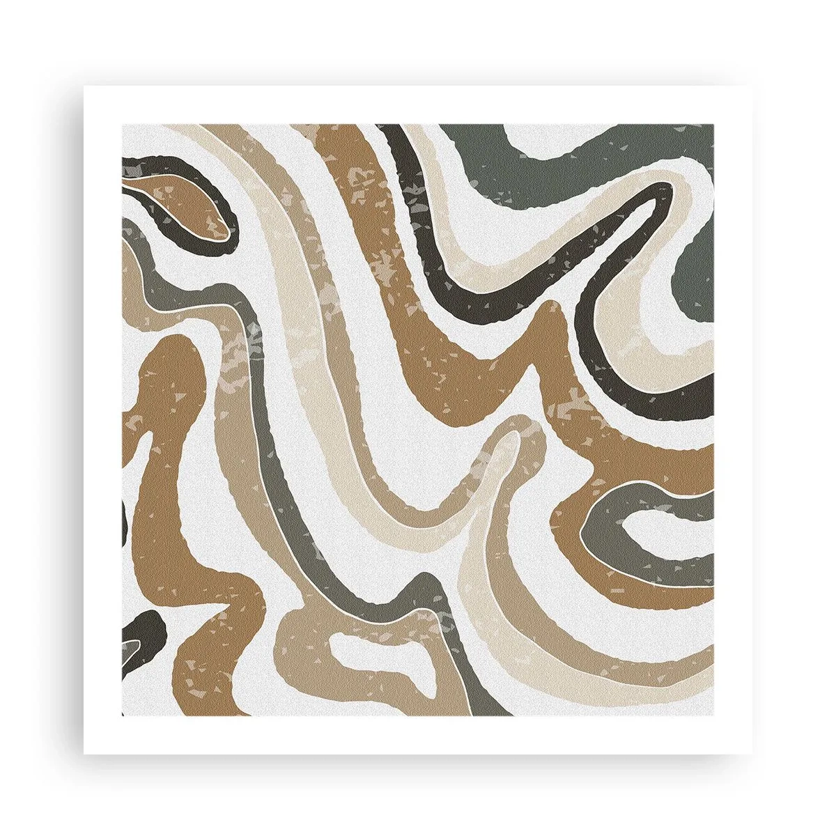 Plakat - Slyngninger af jordfarver - 60x60 cm