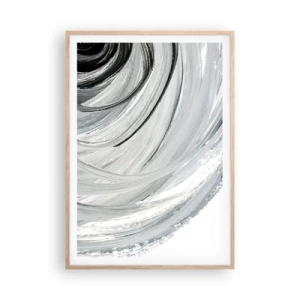 Plakat i ramme af lyst egetræ - Orbital komposition - 70x100 cm