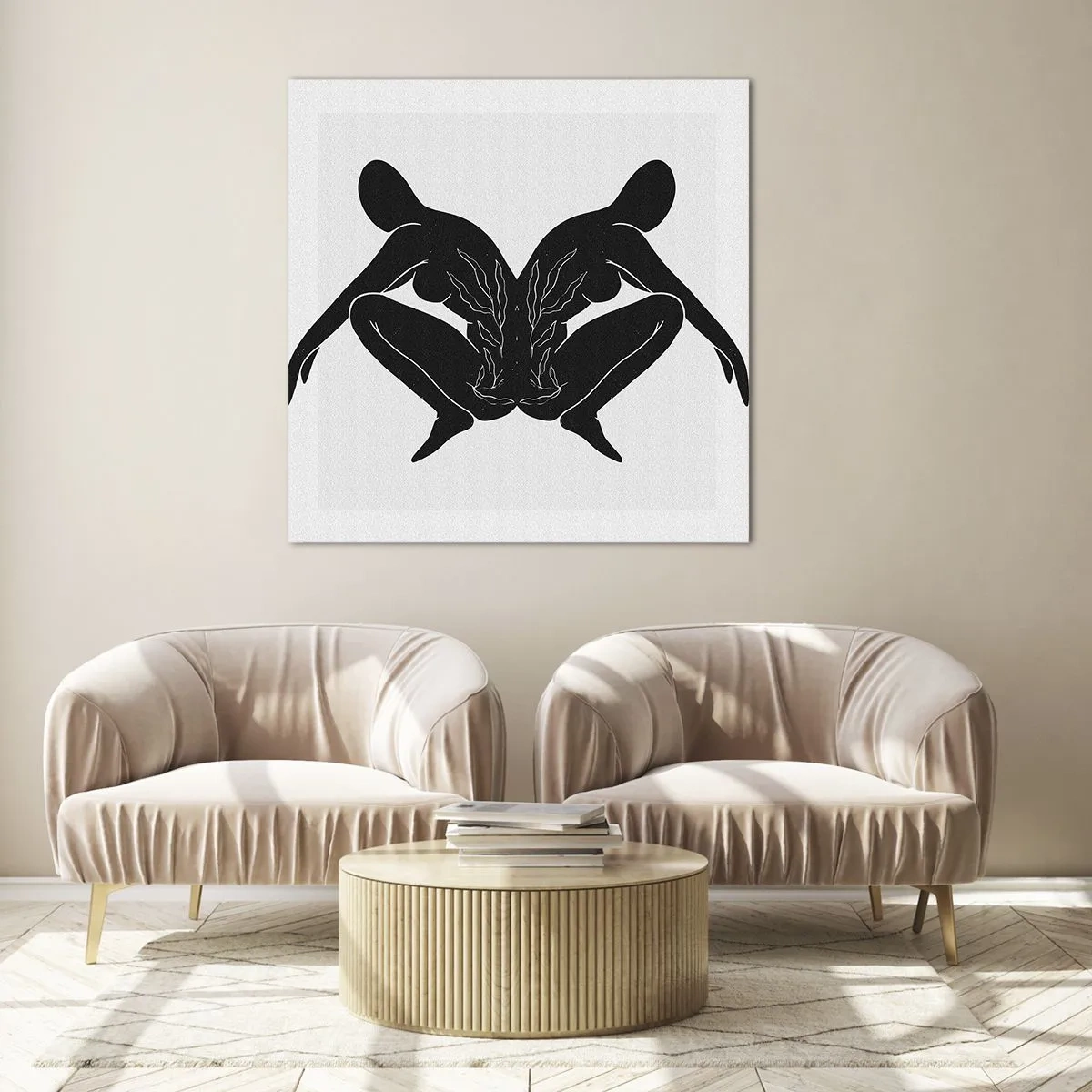 Billede på glas - En delt sjæl - 60x60 cm