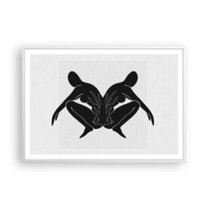 Plakat i hvid ramme - En delt sjæl - 100x70 cm