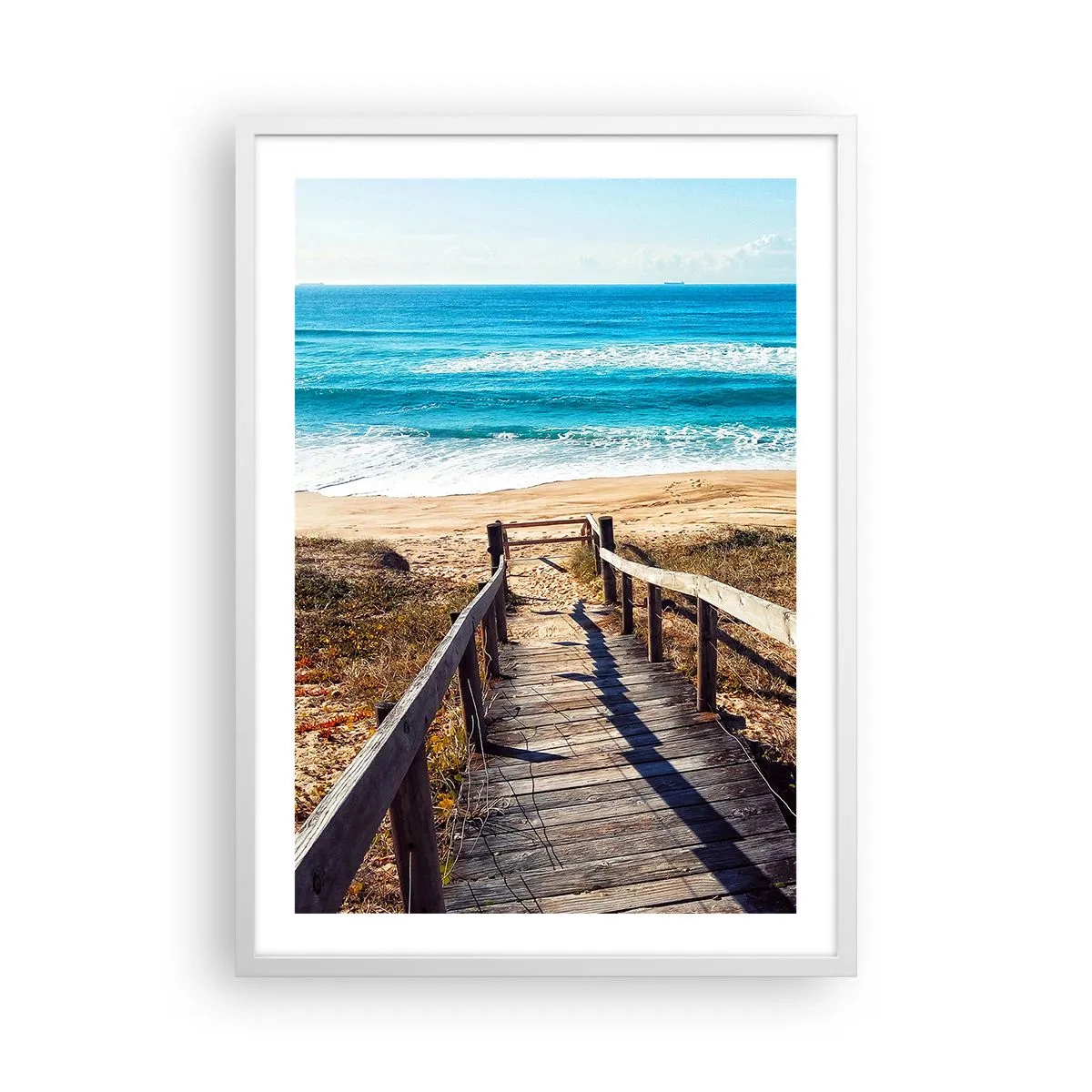 Plakat i hvid ramme - Løb! - 50x70 cm