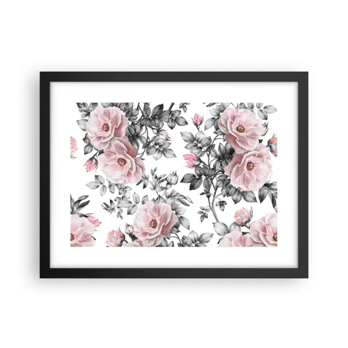 Plakat i sort ramme - Forsvind i rosenblomsterne - 40x30 cm