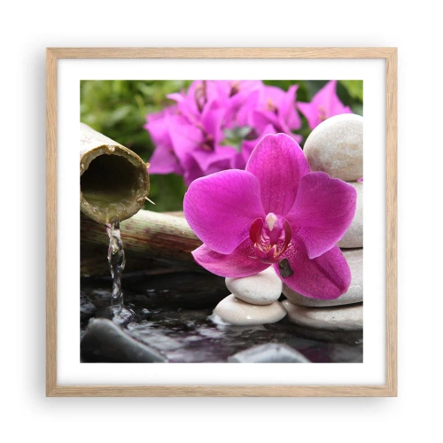 Plakat i ramme af lyst egetræ - Du hviler allerede - 50x50 cm