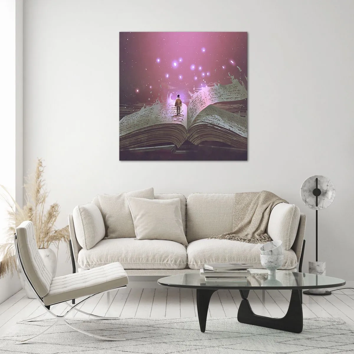 Billede på glas - En invitation til en anden verden - læs den! - 50x50 cm