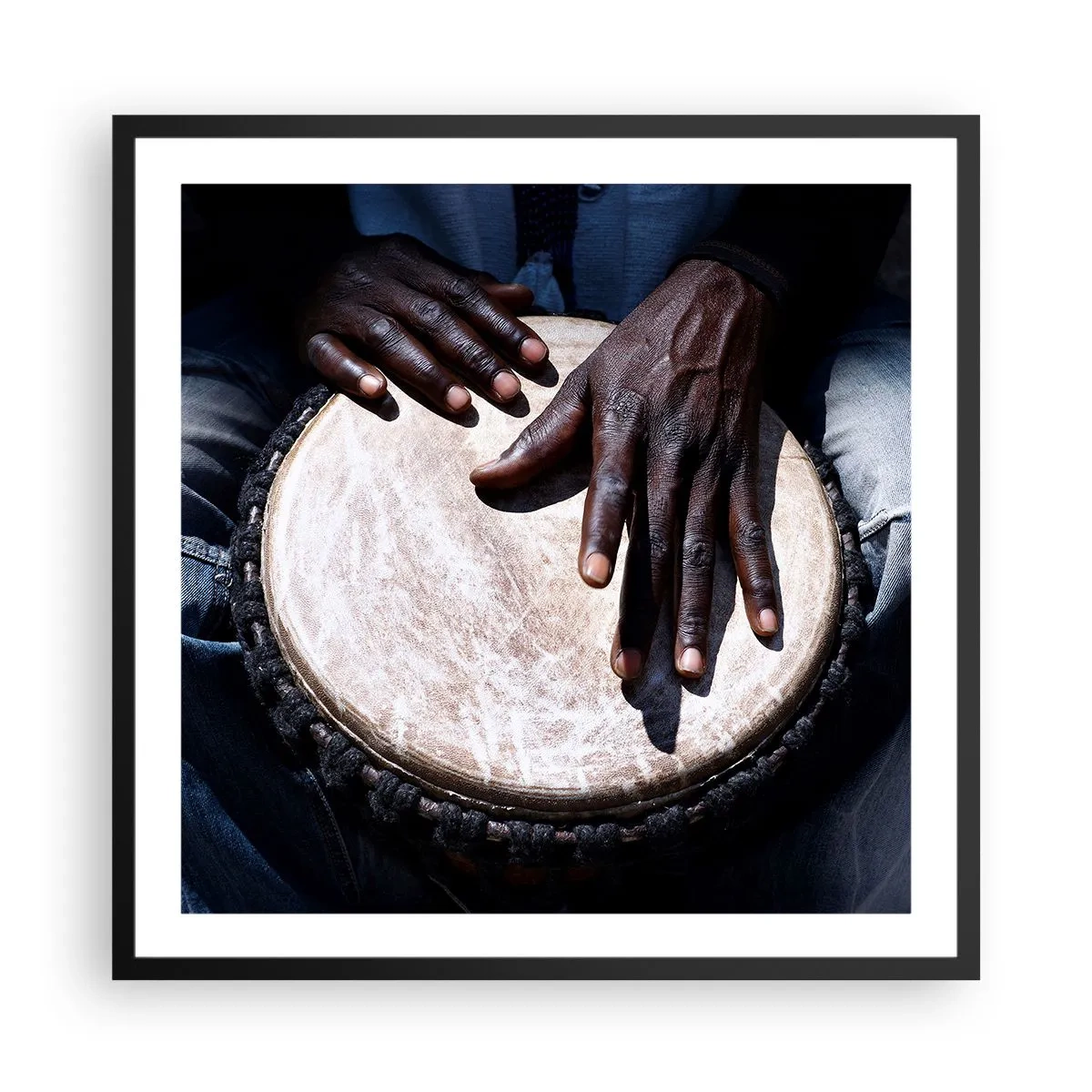 Plakat i sort ramme - Lev i takt med din rytme - 60x60 cm