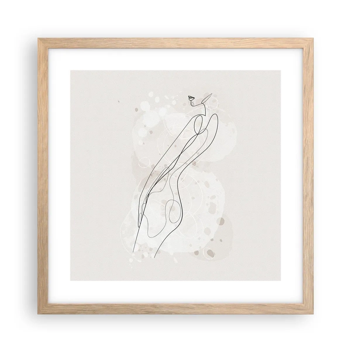 Plakat i ramme af lyst egetræ - At forvilde sig med blikket - 40x40 cm