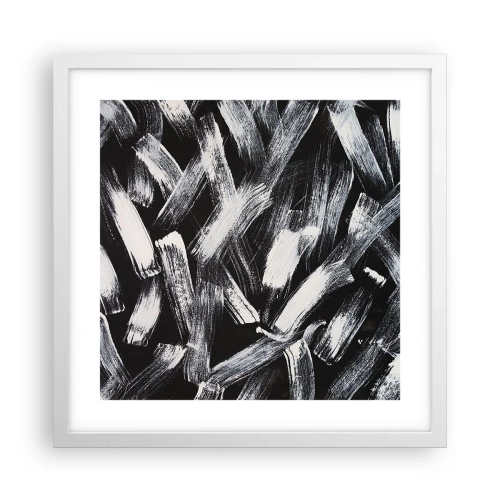 Plakat i hvid ramme - Abstraktion i den industrielle ånd - 40x40 cm