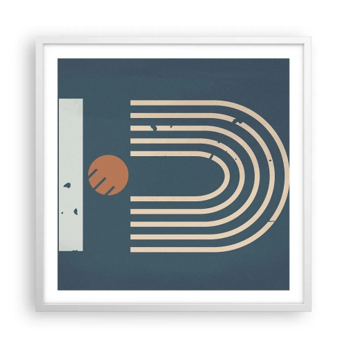 Plakat i hvid ramme - Geometri på granatæble - 60x60 cm