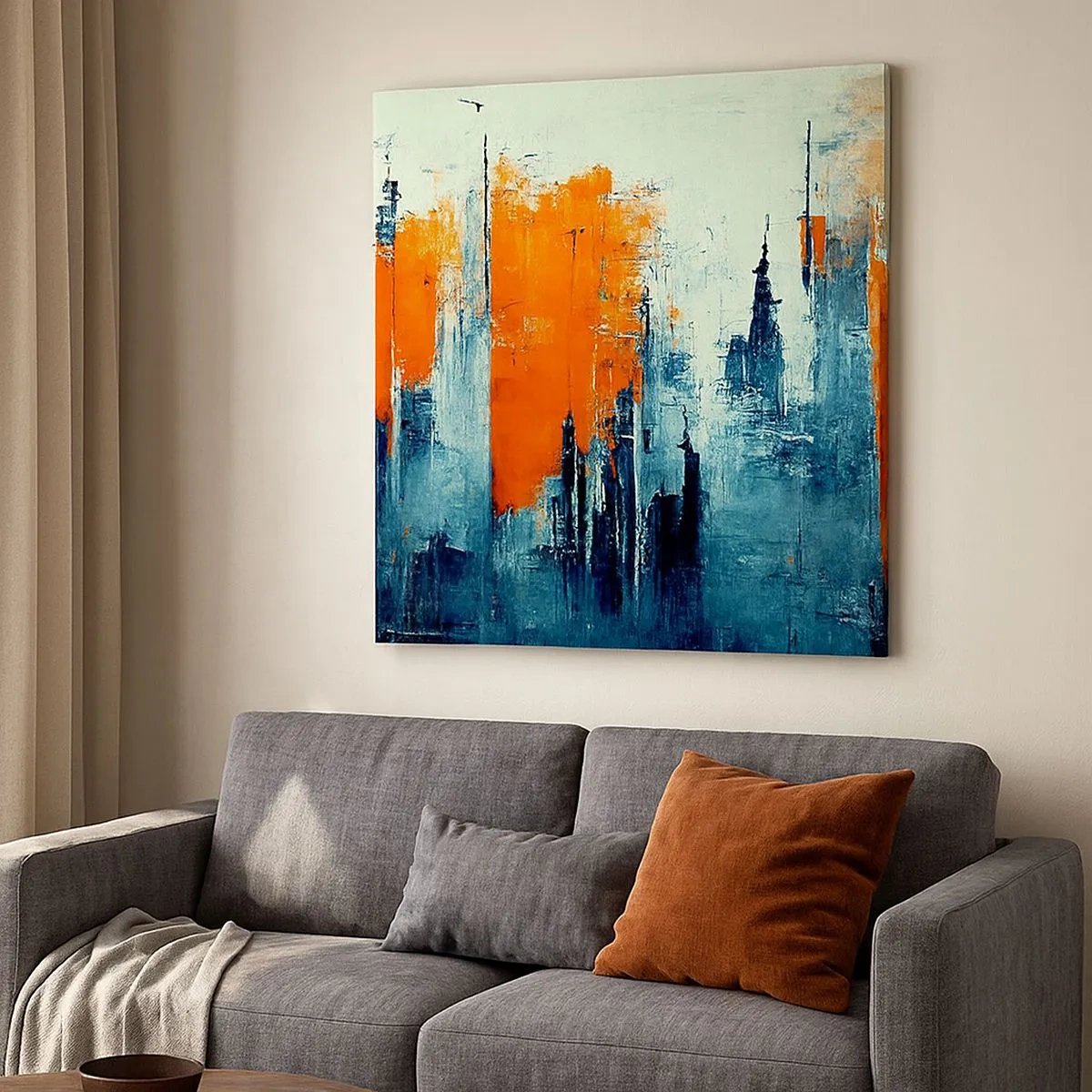 Lærredstryk - Billede på lærred - Moderne landskab - 30x30 cm