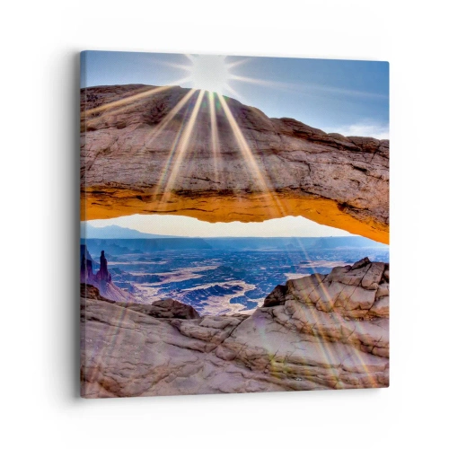 Lærredstryk - Billede på lærred - Gennem stenporten - 40x40 cm