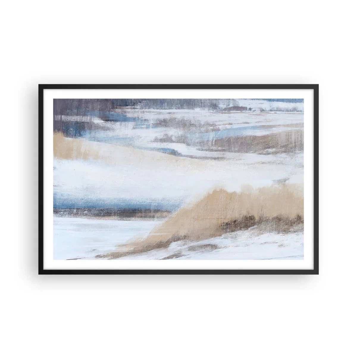 Plakat i sort ramme - Vinterkomposition - 91x61 cm