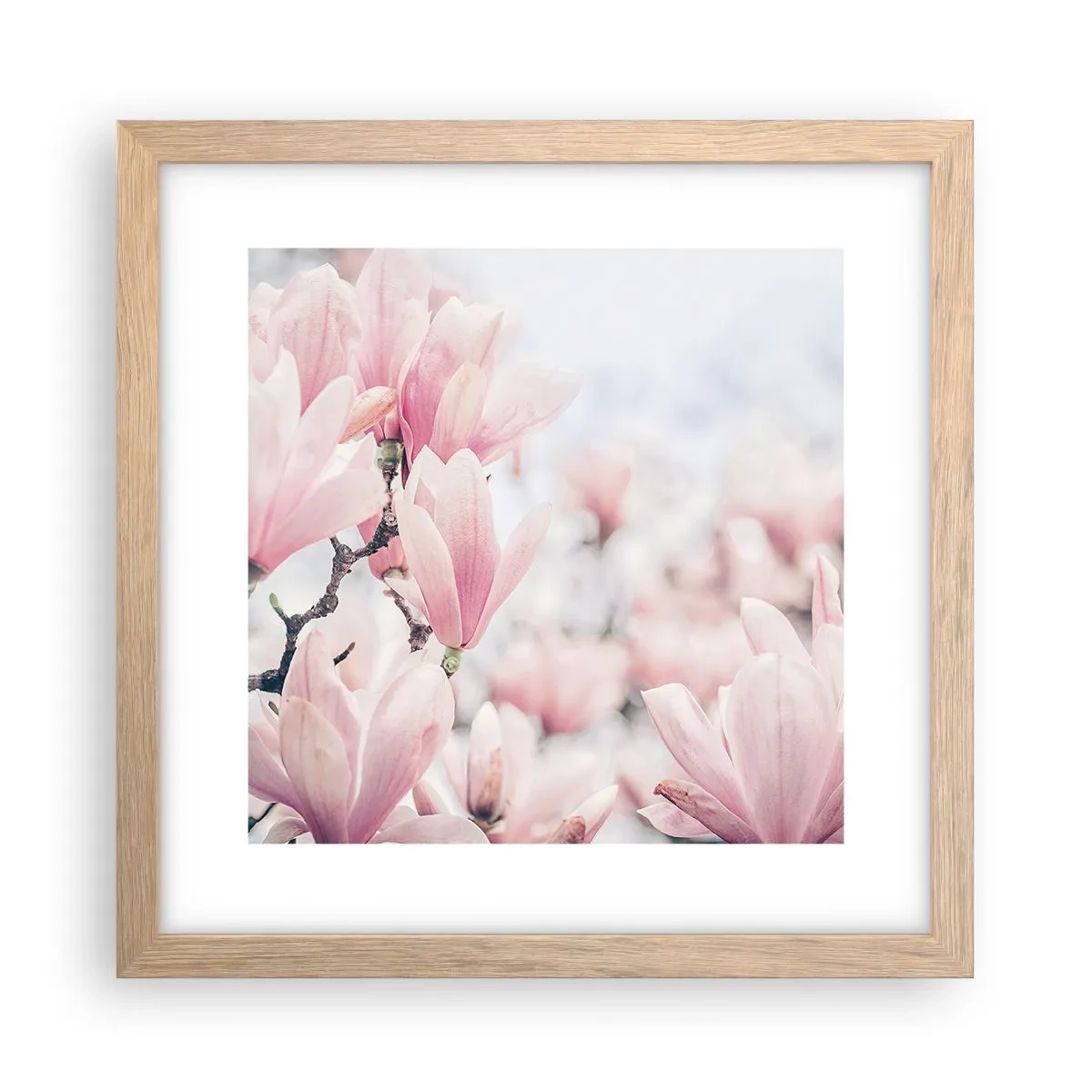 Plakat i ramme af lyst egetræ - Idealet om subtilitet - 30x30 cm
