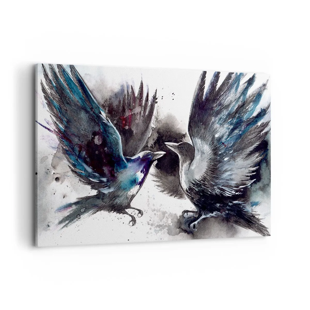 Lærredstryk - Billede på lærred - En ravn til en ravn... - 120x80 cm