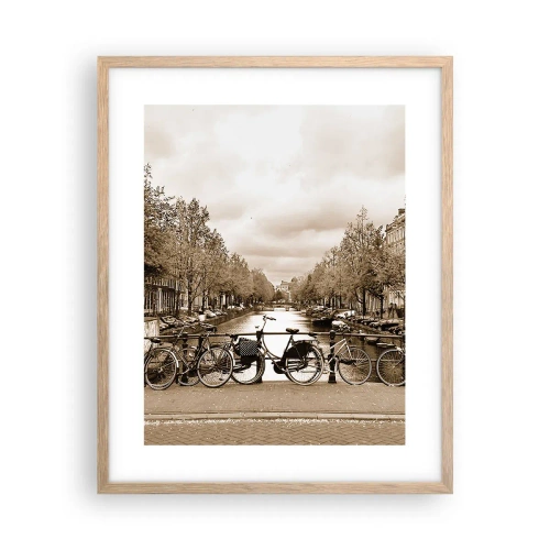 Plakat i ramme af lyst egetræ - Hollandsk atmosfære - 40x50 cm